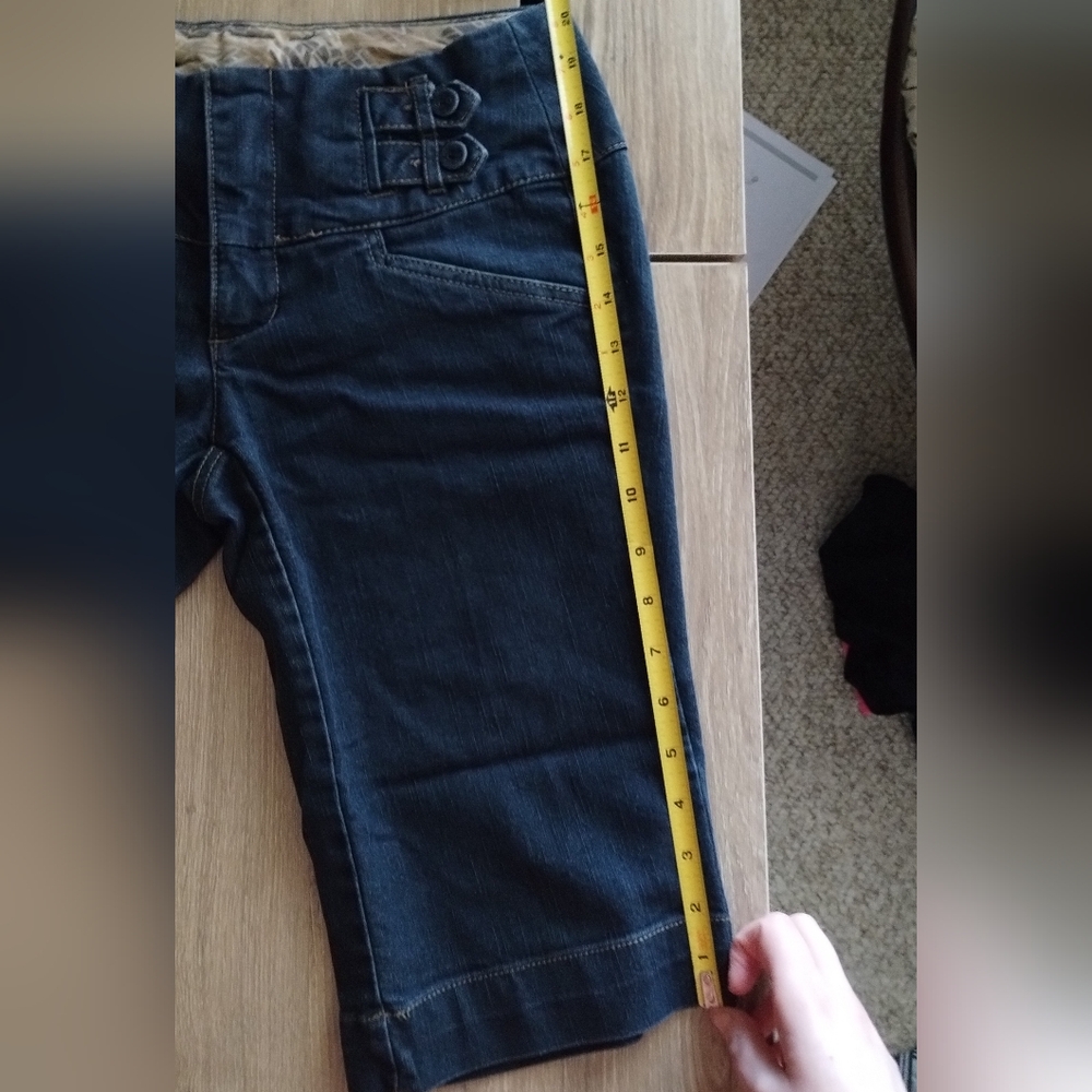 Boom Boom Jeans Juniors Size 5 Dark Blue Denim Bermuda Shorts - Picture 11 of 15